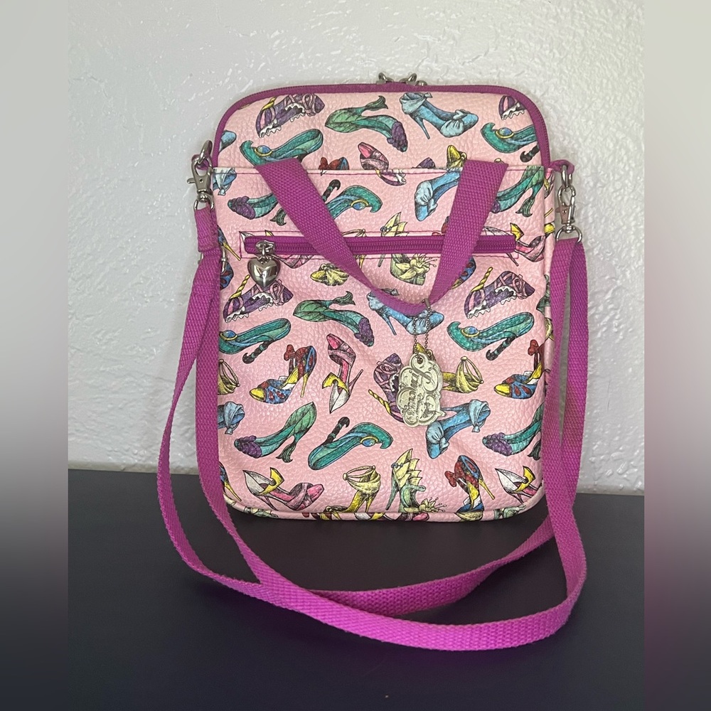 Disney Pink Princess Crossbody Bag with Shoes Print